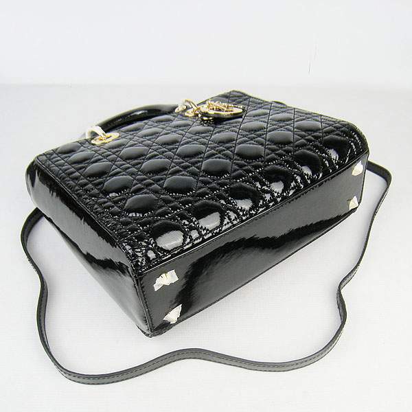 Christian Dior 1886 Patent Leather Shoulder Bag-Black